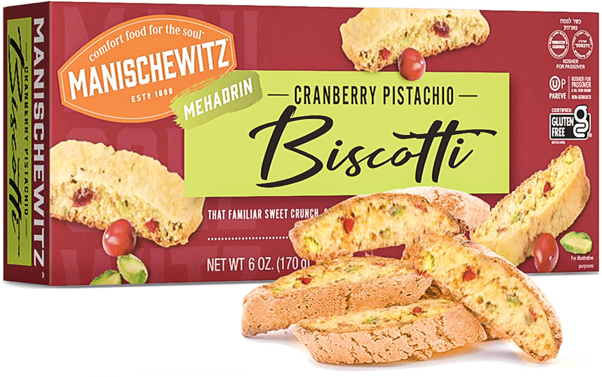 Amazon.com: Manischewitz Gluten Free Cranberry Pistachio Biscotti